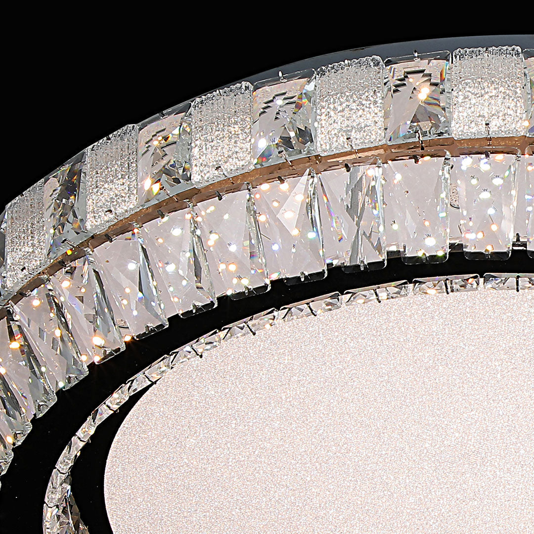 Lumina Crystal Flush Mount Ceiling Light – Contemporary LED Linear Fixture