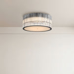 Lumina Crystal Flush Mount Ceiling Light in Black and Glass