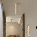 Travertine Cylinder Pendant Light, Modern Stone Downlight for Hallways