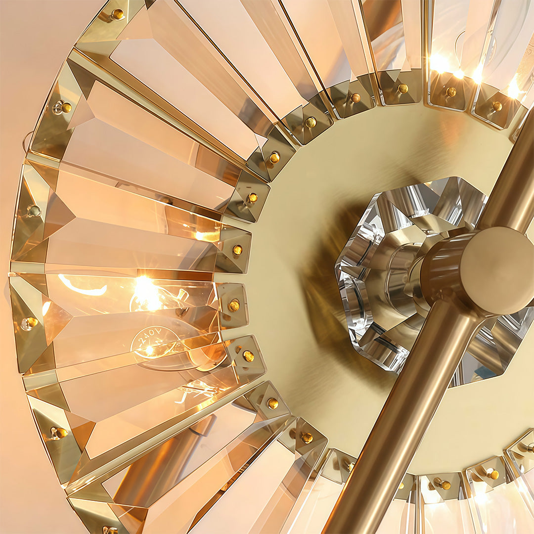 Crystal Wall Sconce with Gold Iron Frame – Modern Luxury Lighting