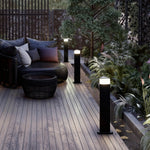 Modern Outdoor Pathway Bollard Lights, Black Aluminum LED Landscape Lighting