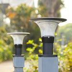 Solar Post Cap Light in Black Aluminum for Outdoor Pillars