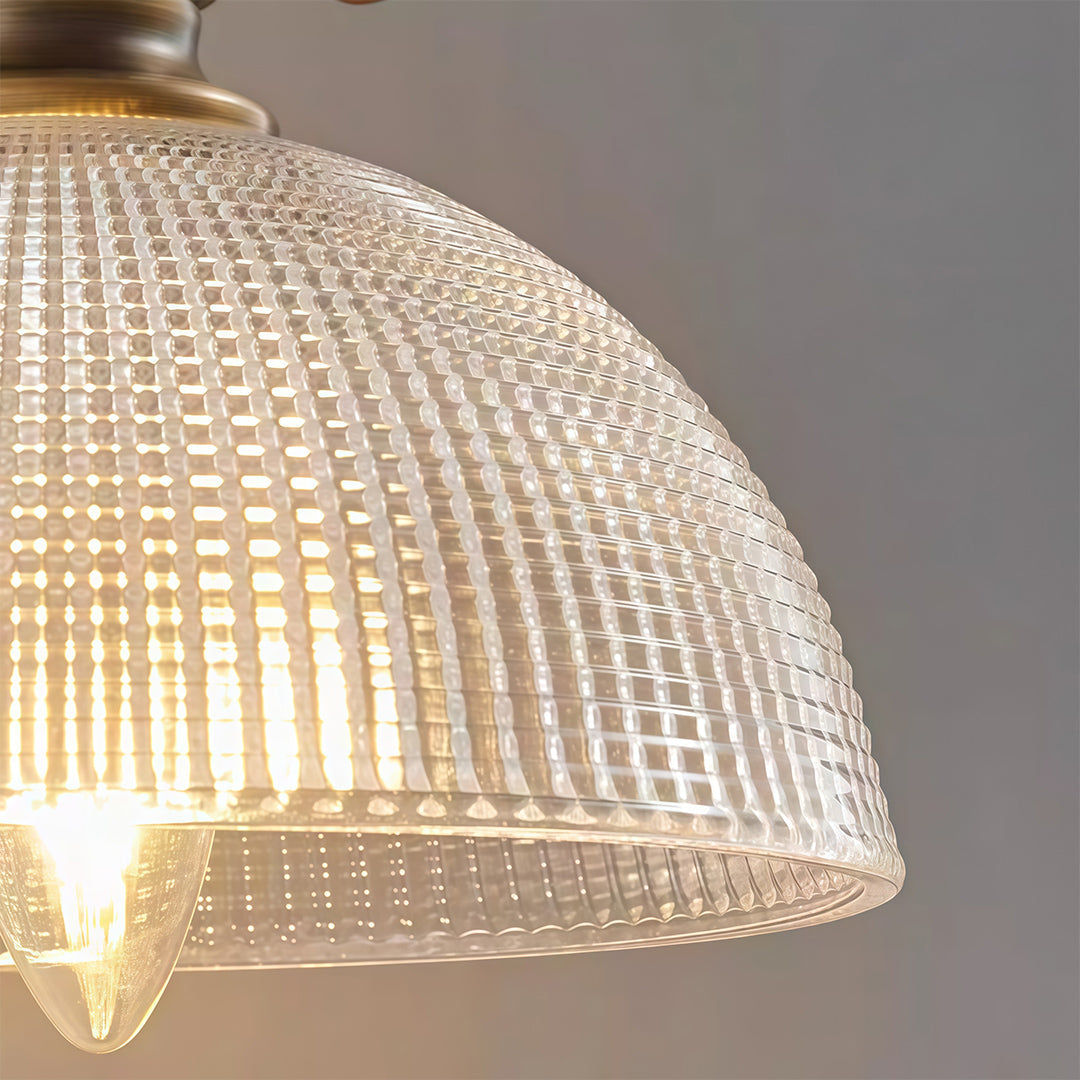 Vintage Brass Wall Sconce with Clear Glass Shade for Reading