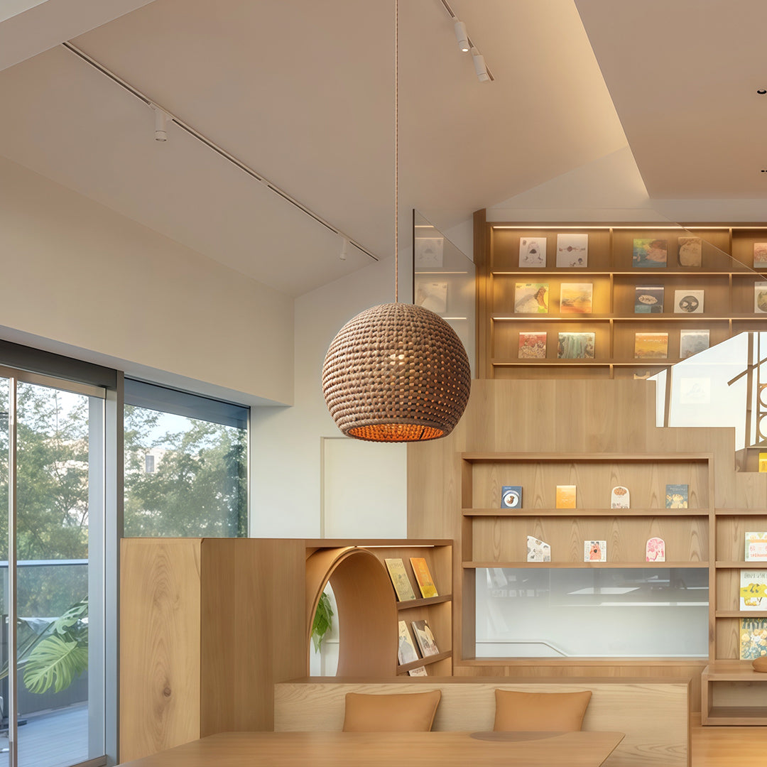 Raffia Zen Pendant Light – Handcrafted Japanese Paper Shade