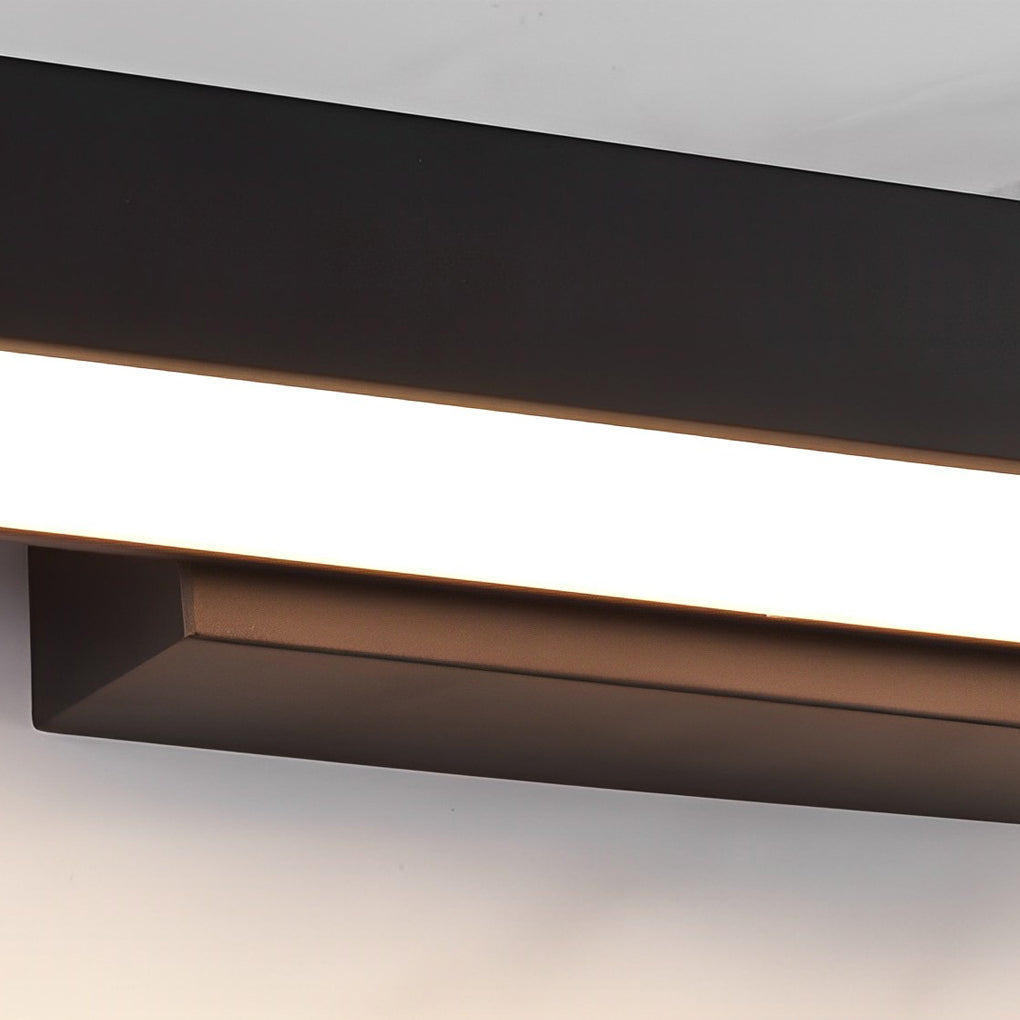 Modern Outdoor Wall Sconce with Motion Sensor in Matte Black Rectangular Design