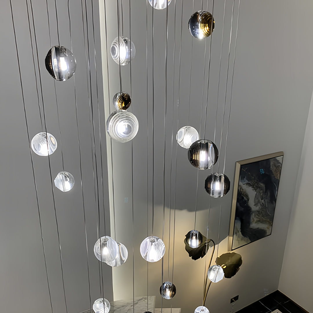 Aurelia Crystal Accent Pendant Light in Teal and Brown