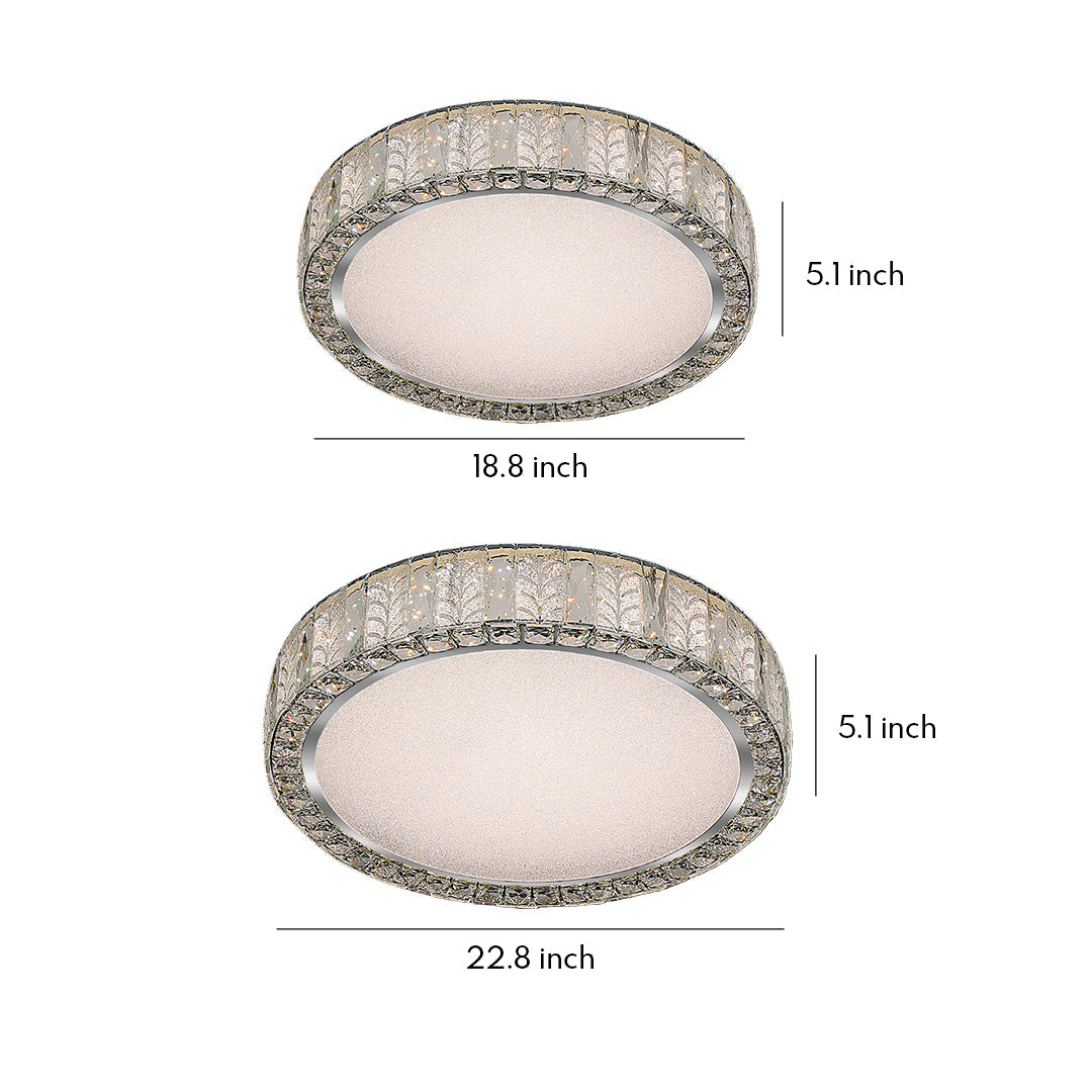 Lumière Cristal Flush Ceiling Light in Gold with LED Crystal Accents