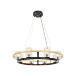 Aurelia Copper Modern Chandelier with Clear Glass Shades