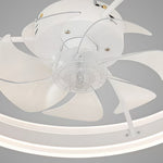 Lumina White Ceiling Fan with Integrated LED Ring Light