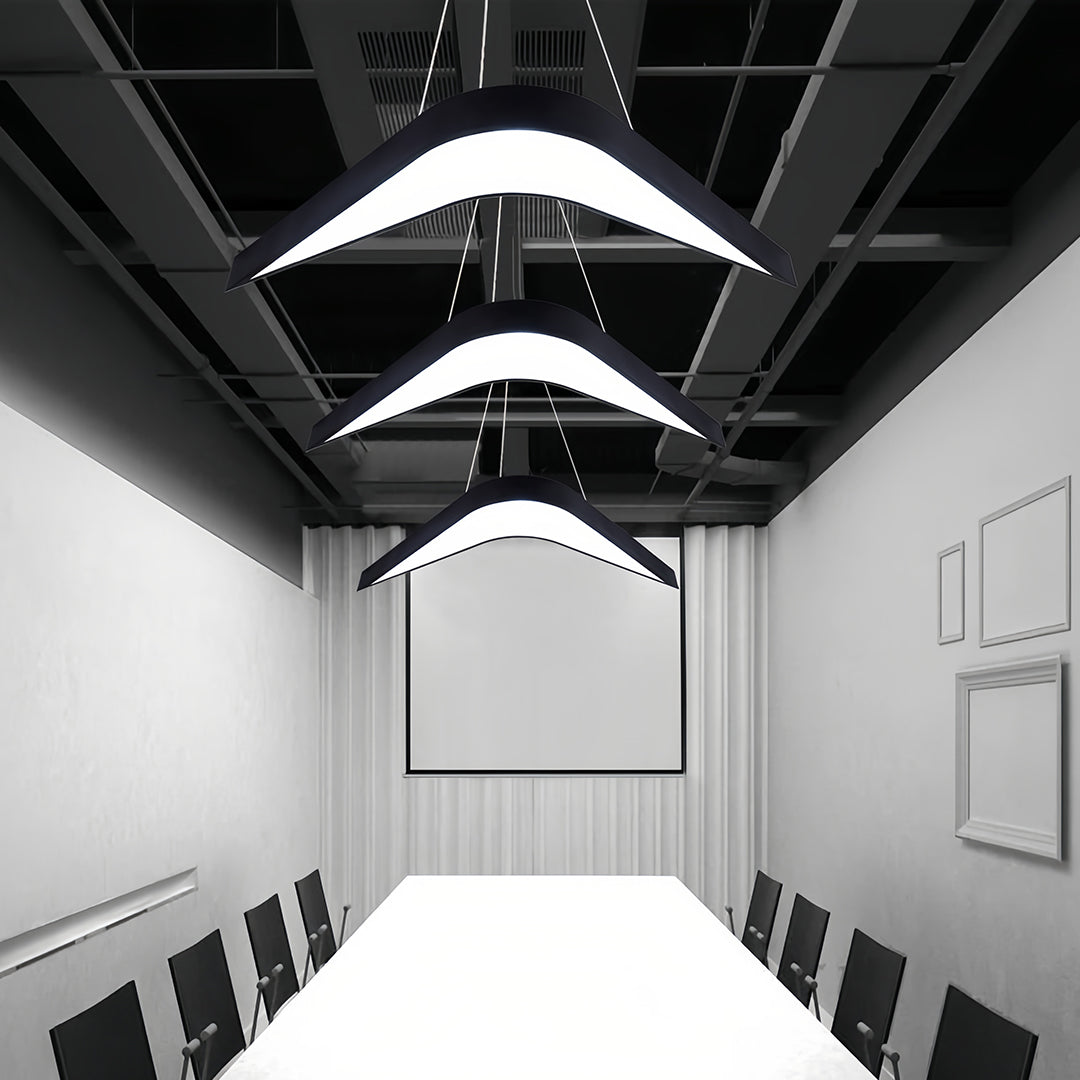 Swallowtail Wrought Iron LED Chandelier | Modern Geometric Pendant Light