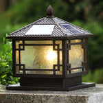 European Solar Pillar Lights for Garden, Waterproof Aluminum Fence Lamp