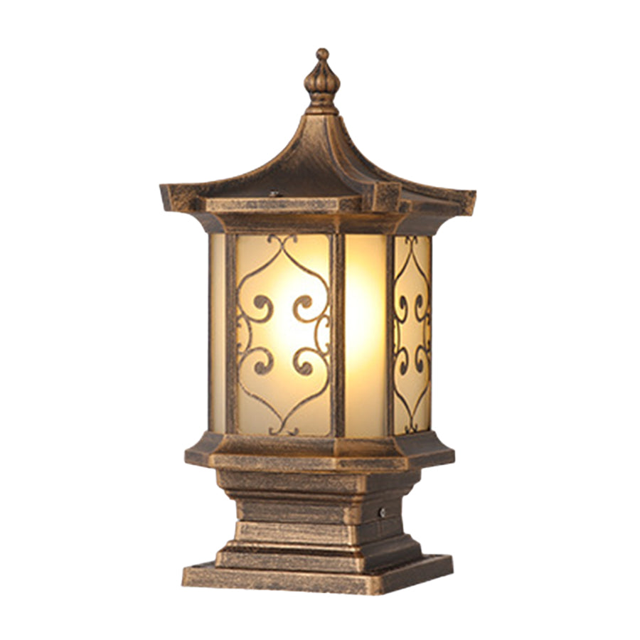 European-Style Outdoor Pillar Lanterns for Gate and Garden, Waterproof Die-Cast Aluminum