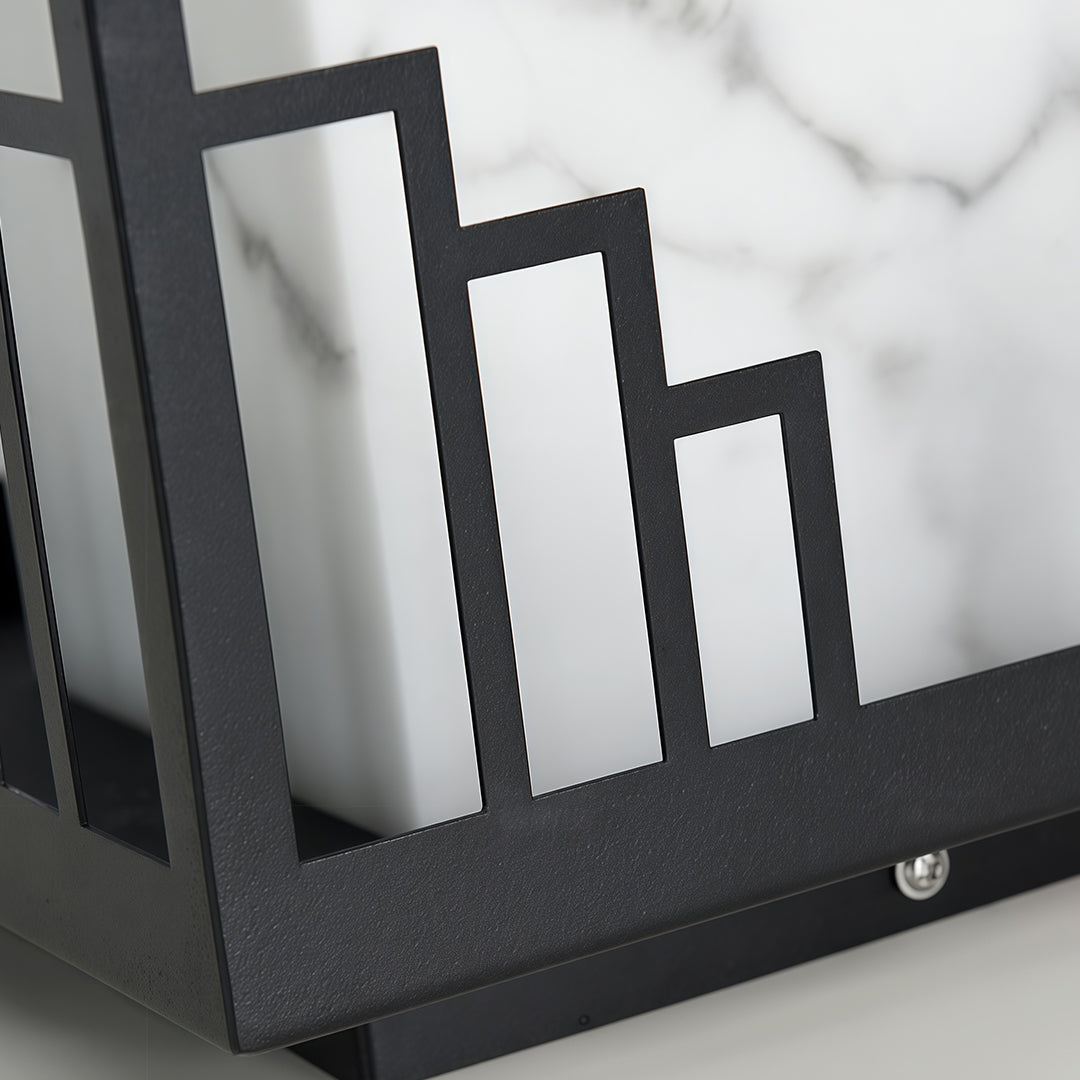 Minimalist Outdoor Pillar Light in Matte Black Stainless Steel