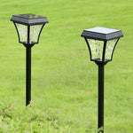 Solar Path Light in Black Aluminum with Dual-Color LED for Garden Walkways