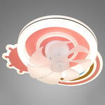 Petal Glow Ceiling Fan with Dimmable LED Light, Pink and White for Kids' Rooms