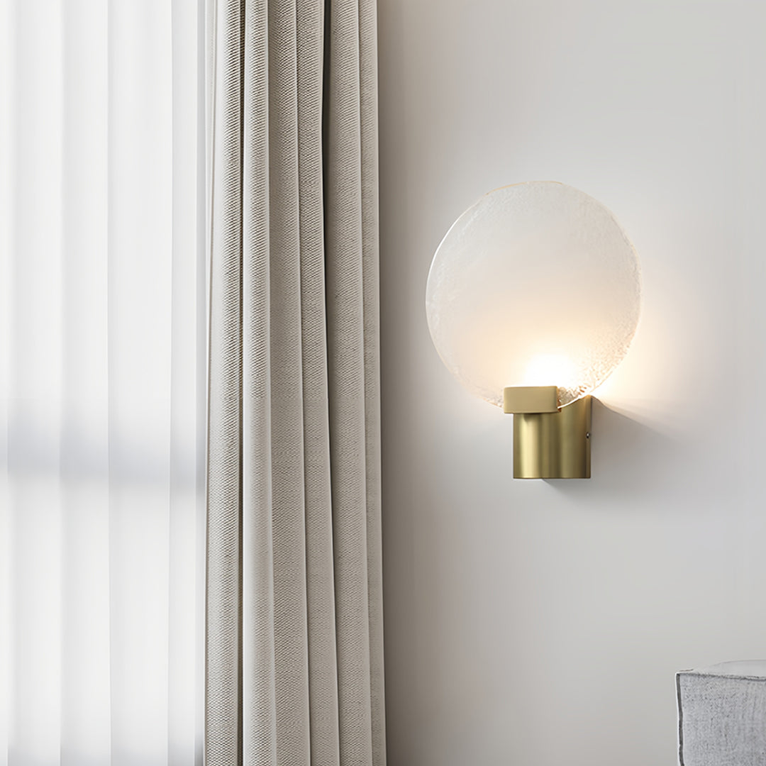Lumière Round Glass Wall Sconce in Bronze for Modern Interiors