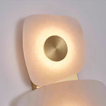 Italian Minimalist Copper Wall Sconce with Natural Marble Shade