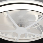 Modern White Flush Mount Ceiling Fan with LED Light and Remote
