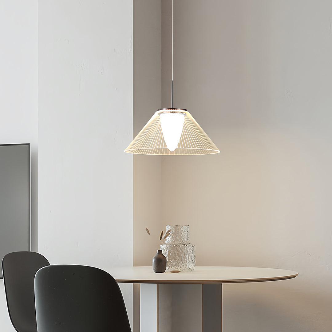Spectrum Clear Glass Pendant Light for Kitchen Island, Modern LED Hanging Lamp