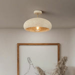 Semi Flush Ceiling Light in White, Yellow, or Red – Wabi-Sabi Japanese Style LED Ceiling Lamp for Zen Interiors