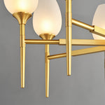 Lumina Brass Glass Chandelier – Modern Minimalist Ceiling Light