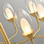 Luxury Copper Modern Chandelier with Clear Glass Shades