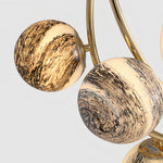 Gold Planet Semi Flush Ceiling Light – Modern Art Glass Shade