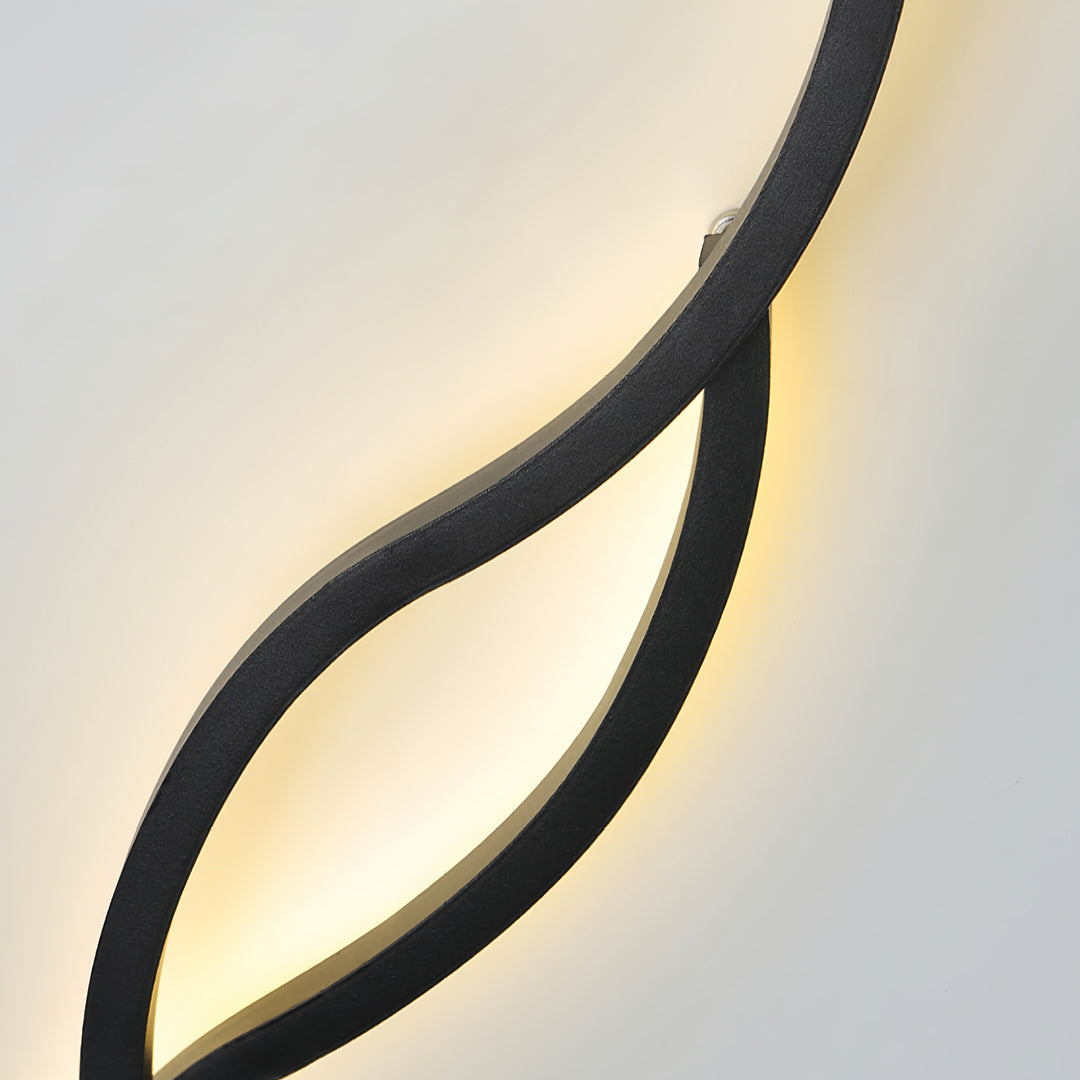 Modern Bedside Wall Sconce with Wavy Silicone Shade in Walnut or Black