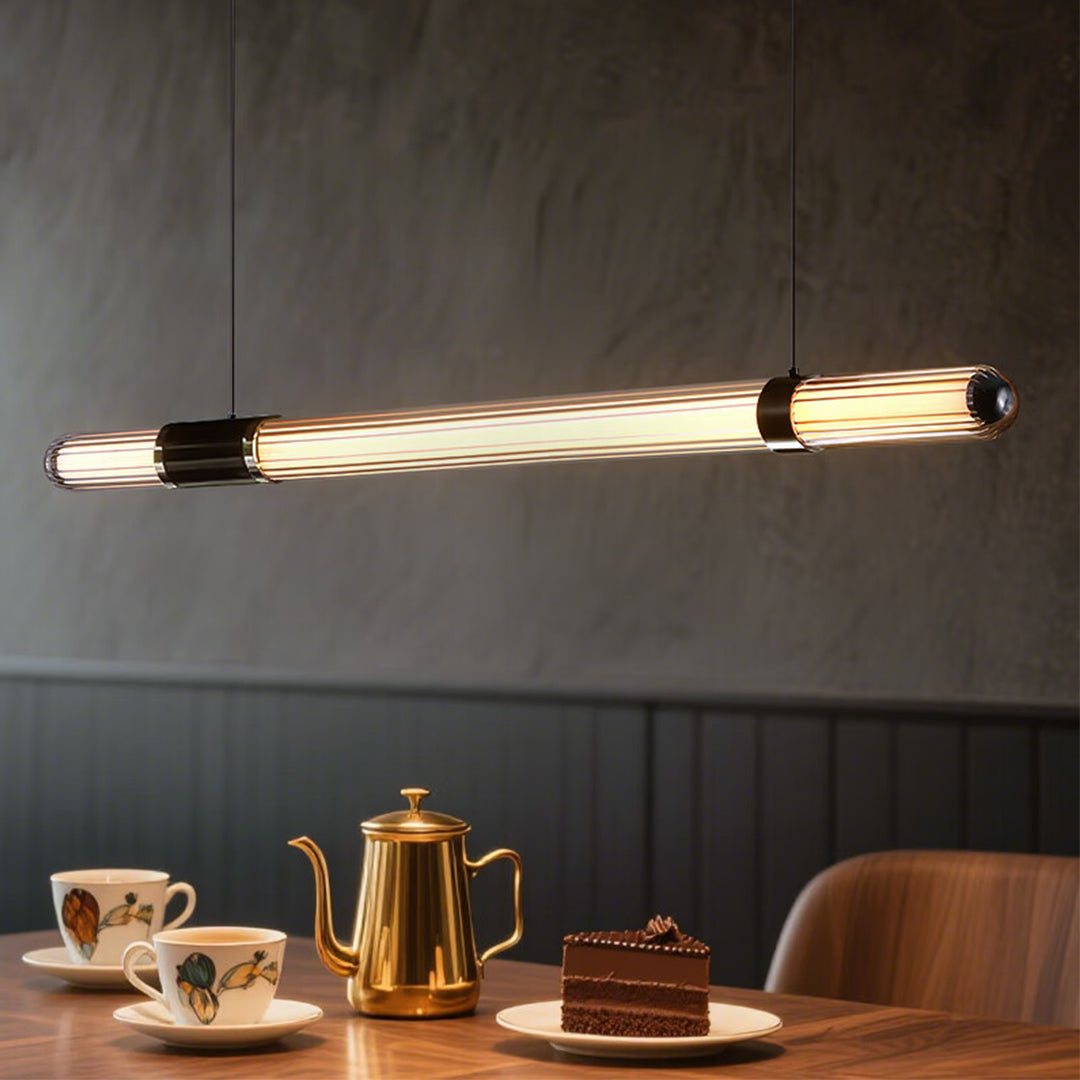 Luce Lineare Modern Italian Linear Suspension Light with Clear Glass