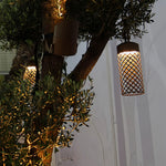 Minimalist Black Outdoor Pendant Lantern with Warm LED Glow