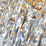 Tiered Crystal Chandelier Modern Gold Waterfall Ceiling Light