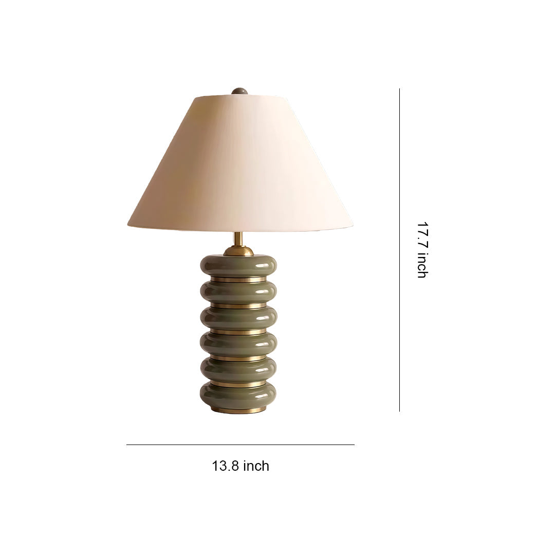American Retro Cloth Table Lamp with Fabric Shade for Bedroom and Living Room