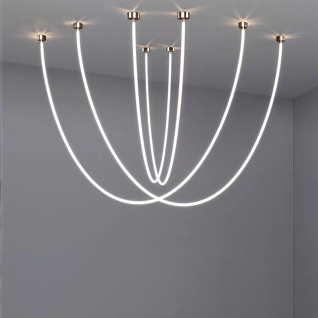 Linear LED Pendant Light – Minimalist Silicone Neon Ceiling Lamp
