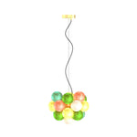 Artisan Stained Glass Chandelier with Warm LED Illumination