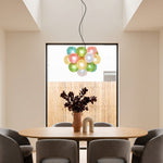 Artisan Stained Glass Chandelier with Warm LED Illumination