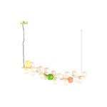 Modern Colored Glass Chandelier with Gold Metal Frame, Vintage-Inspired Designer Ceiling Light