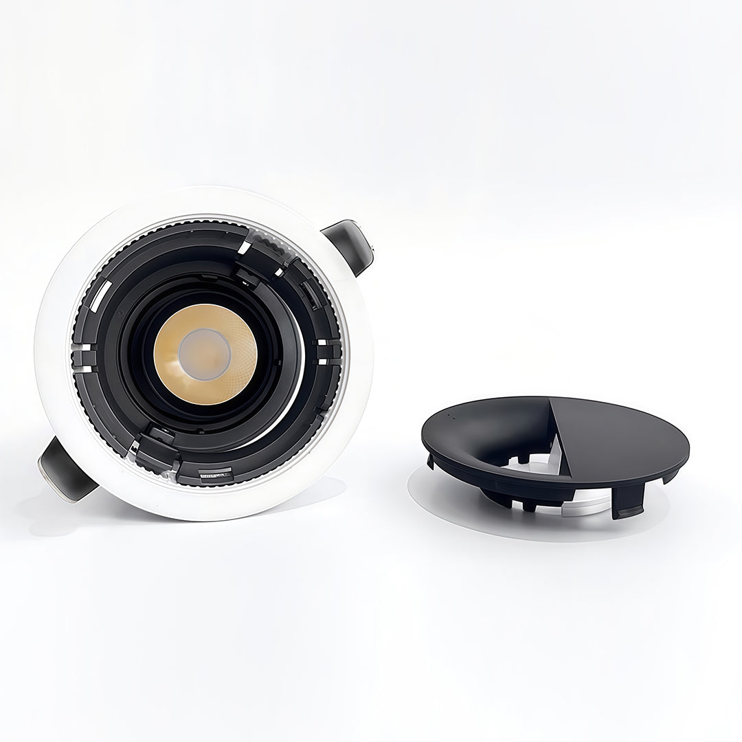 Recessed Adjustable LED Spotlights with Anti-Glare Deep Cup, Black Aluminum