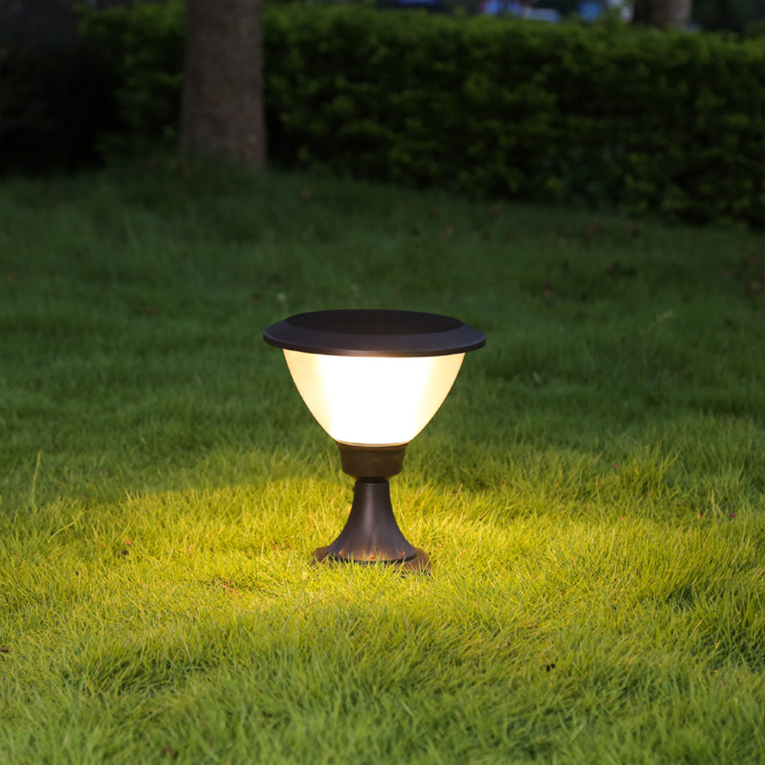 Modern Outdoor Bollard Light in Black Aluminum for Pathways and Courtyards