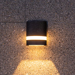 Modern Industrial Outdoor Wall Light with Up and Down Illumination