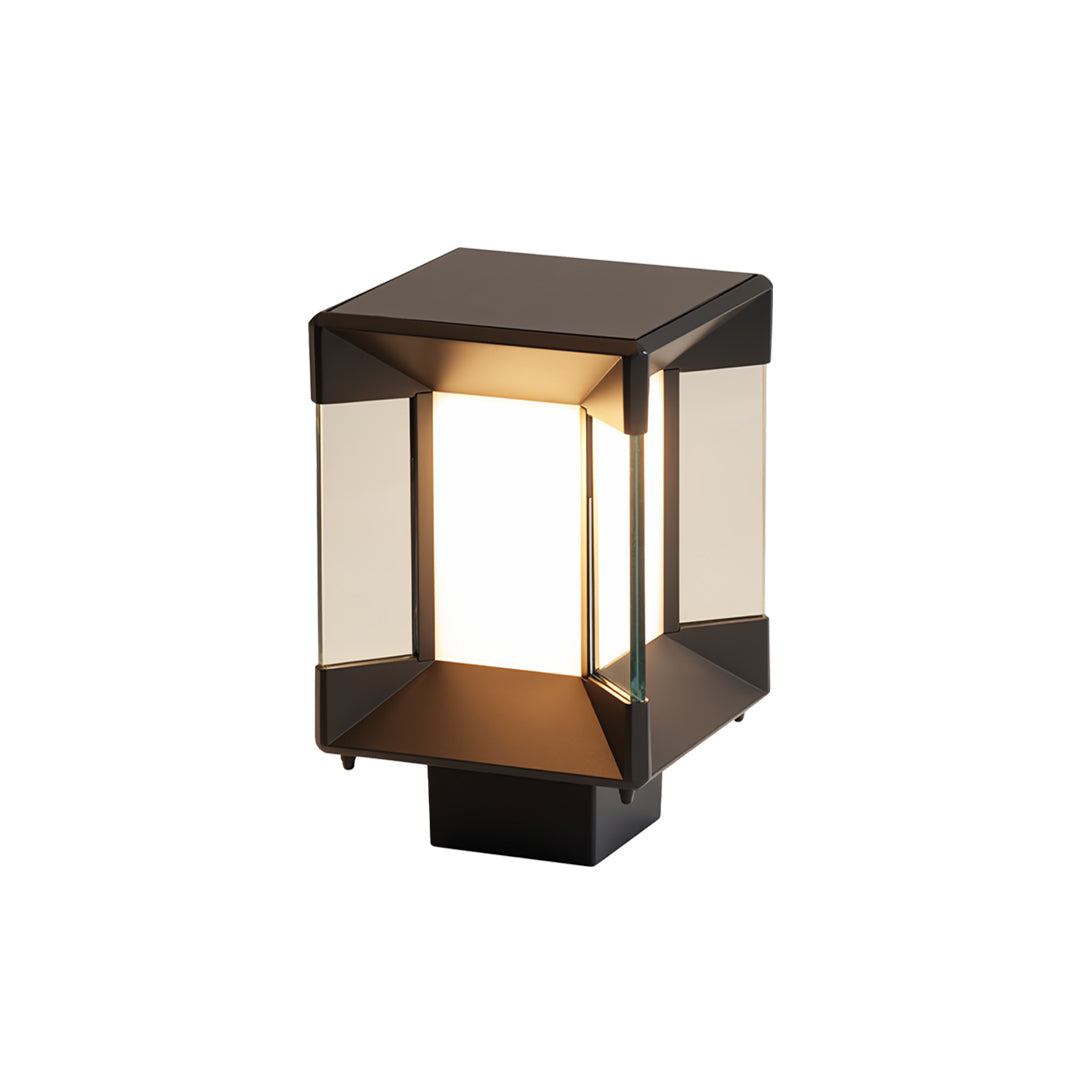 Modern Minimalist Outdoor Pillar Light in Sand Black Aluminum