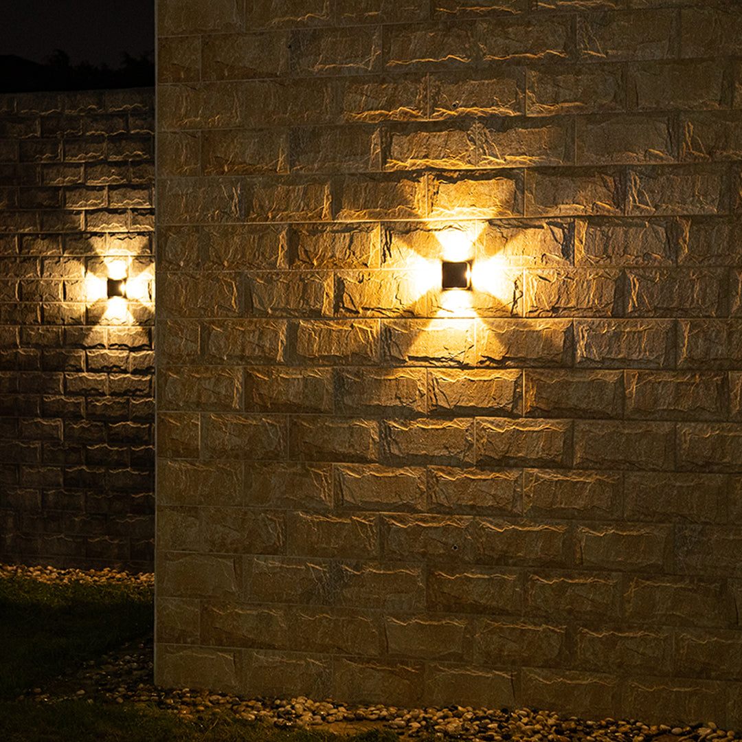 Minimalist Waterproof Outdoor Wall Light with Four-Sided LED Glow