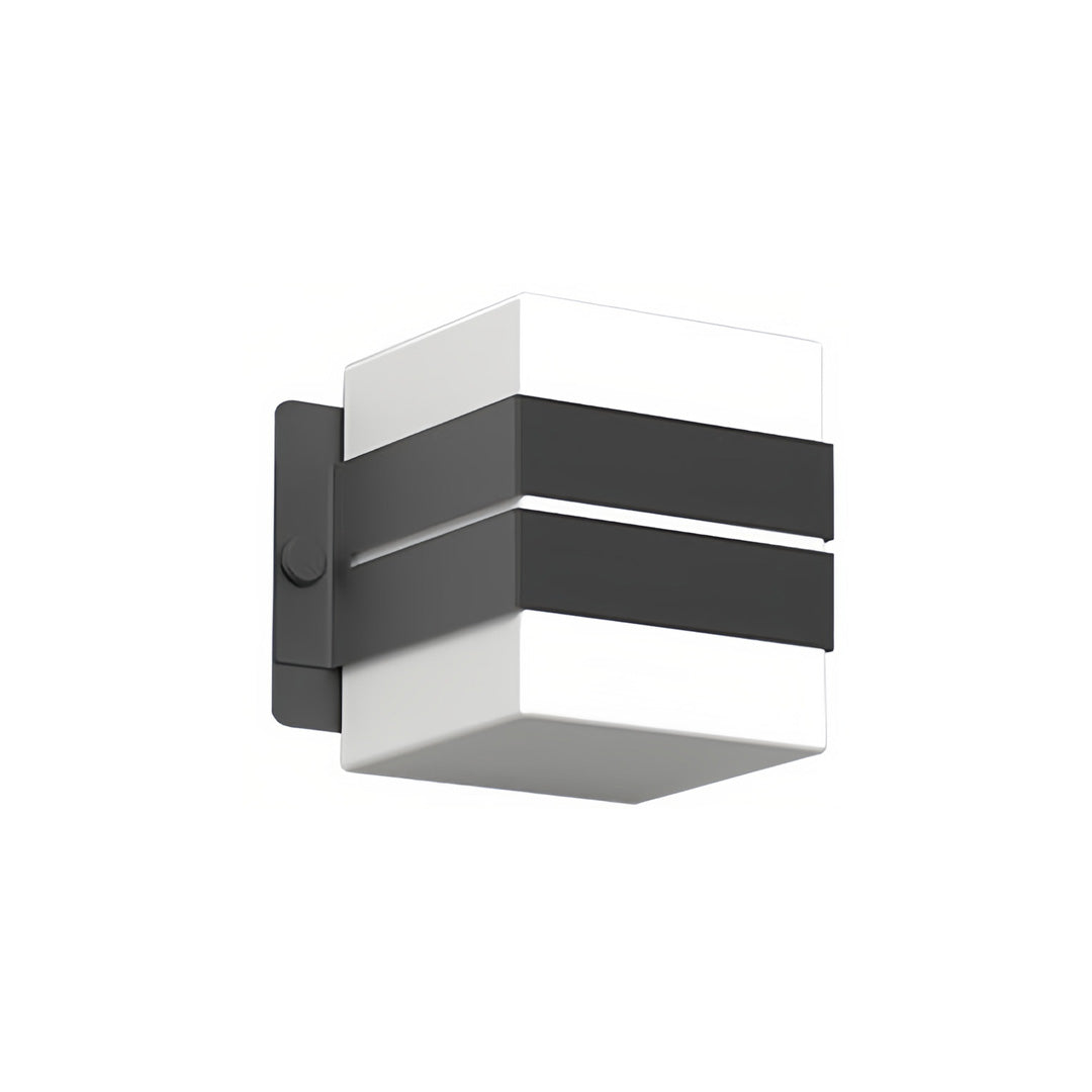 Geometric Outdoor Wall Sconce in Black and White Stainless Steel