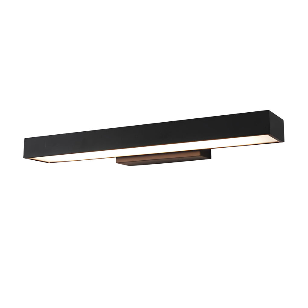 Modern Outdoor Wall Sconce with Motion Sensor in Matte Black Rectangular Design