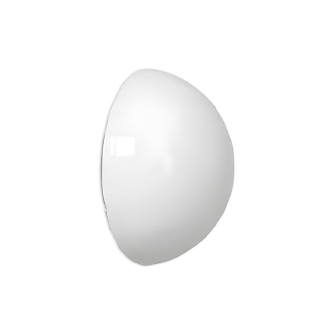 Semi-Sphere Outdoor Wall Sconce in White Metal and Clear Glass