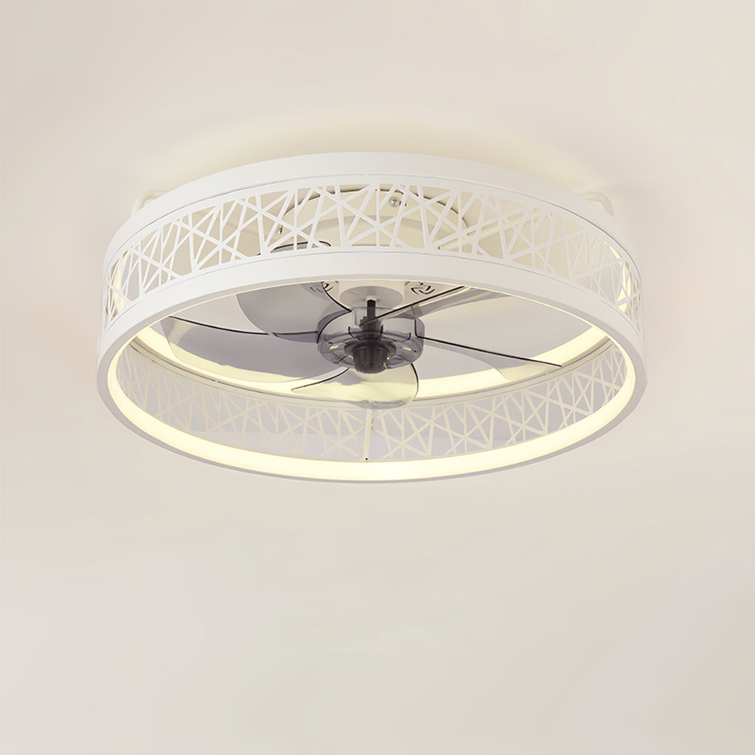 Aurelia Round LED Ceiling Fan with Light – Modern Nordic Flush Mount