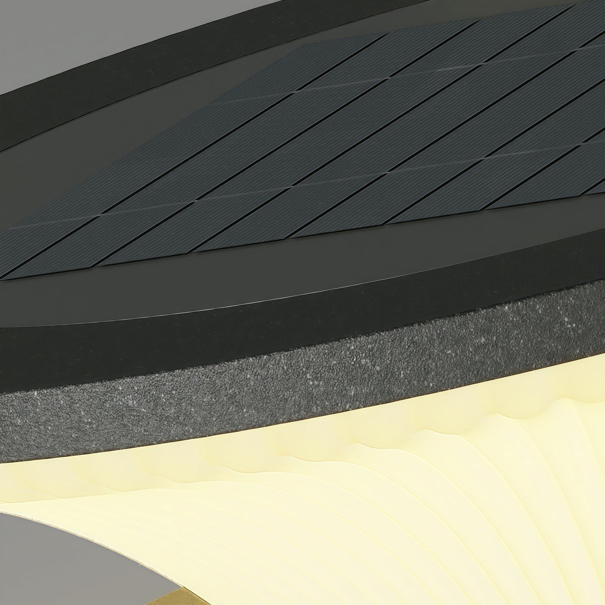Modern Round Outdoor Pillar Lights in Black Stainless Steel