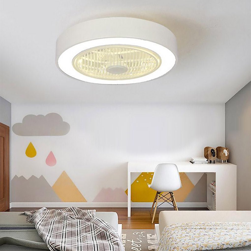 Lumina Round LED Ceiling Fan with Bladeless Design and Remote