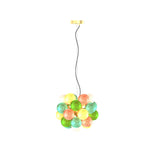 Artisan Stained Glass Chandelier with Warm LED Illumination