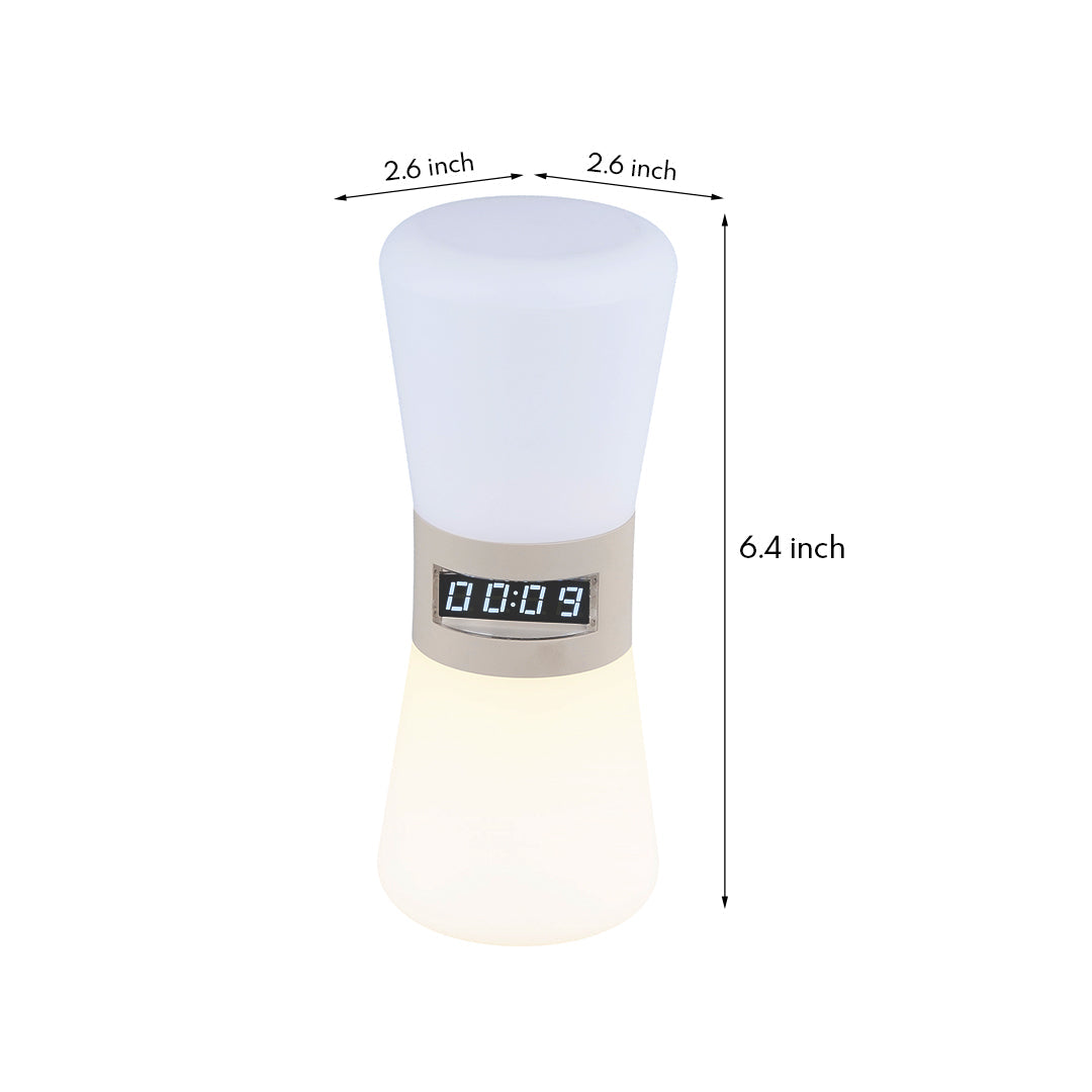 White Hourglass Table Lamp with Gravity Sensor and Warm LED Glow