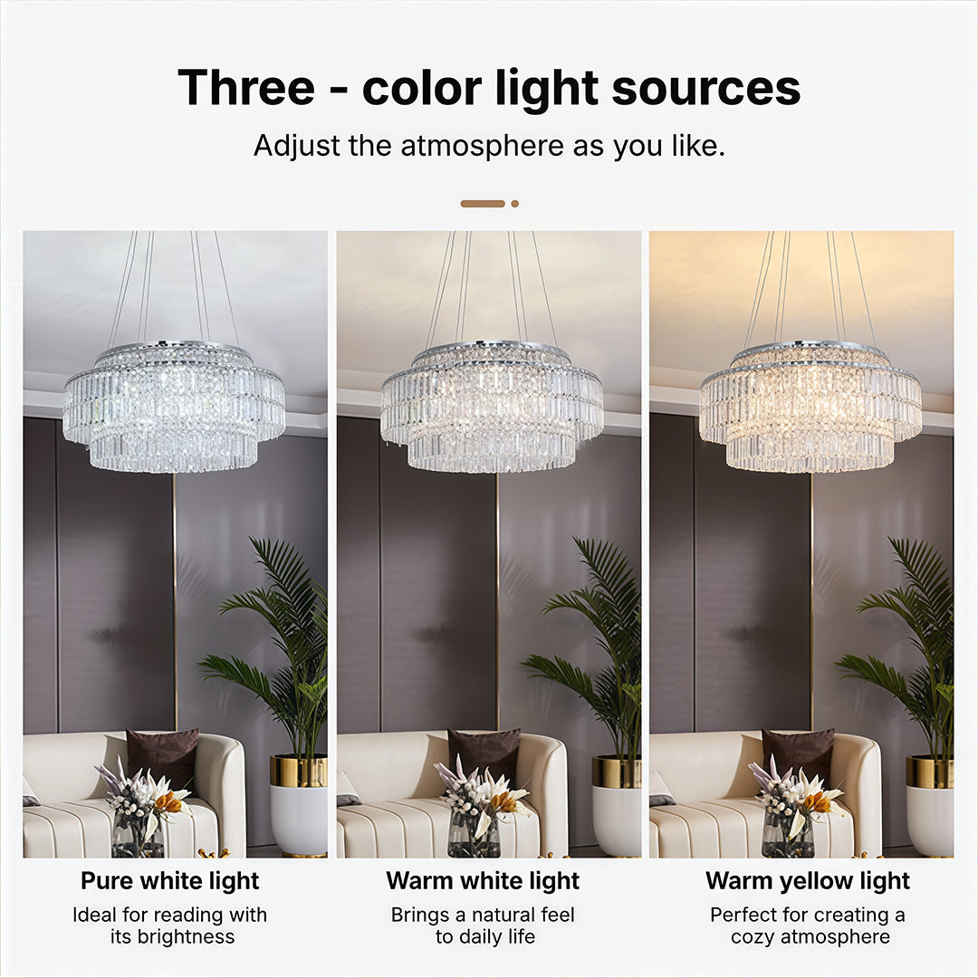 Aurelia Crystal Chandelier – Minimalist Adjustable Ceiling Light